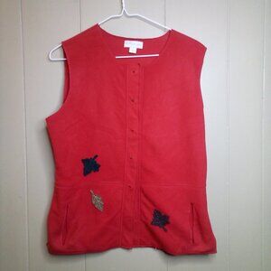Northern Isles Vest S Snap Up Lightweight Fall Autumn Leaves Red